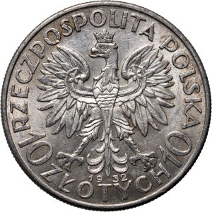II RP, 10 złotych 1932, Londyn, Głowa Kobiety
