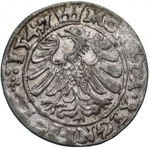 Zygmunt I Stary, grosz 1547, Kraków, rozetka i dwukropek w legendzie rewersu