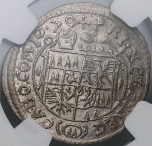 Rakousko, Olomouc, Karel II Liechtenstein, 3 krajcars 1670