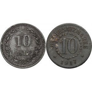 Bromberg (Bydgoszcz), Posen (Poznań), zestaw monet 10 fenigów z lat 1917-1919, (2 sztuki)