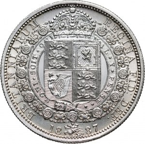 Velká Británie, Victoria, 1/2 koruny 1887