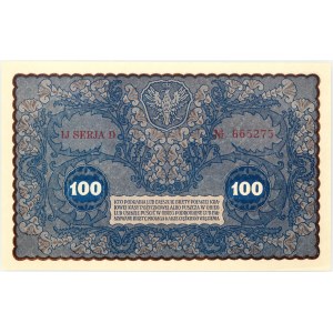 II RP, 100 marek polskich 23.08.1919, IJ serja D