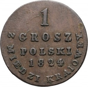 Congress Kingdom, Alexander I, Polish grosz from domestic copper 1824 IB, Warsaw