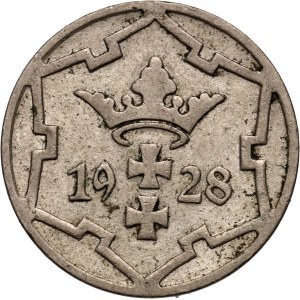 Wolne Miasto Gdańsk, 5 fenigów 1928, rzadki rocznik