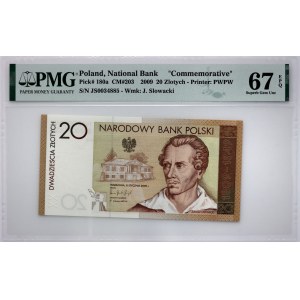 III RP, 20 złotych 2009, Juliusz Słowacki