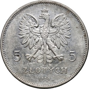 II RP, 5 złotych 1928, Bruksela, bez znaku, Nike