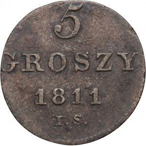 Księstwo Warszawskie, Fryderyk August I, 5 groszy 1811 IS