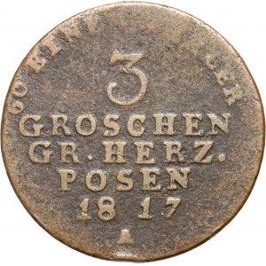 Wielkie Księstwo Poznańskie, 3 grosze 1817 A, Berlin