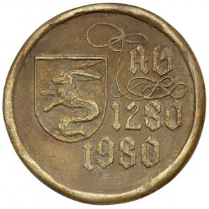 PRL, medal z 1980 roku, 700 lat miasta Prochowic