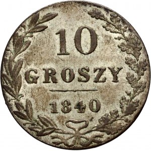 Zabór rosyjski, Mikołaj I, 10 groszy 1840 MW, Warszawa