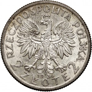 II RP, 2 złote 1934, Warszawa, Głowa Kobiety
