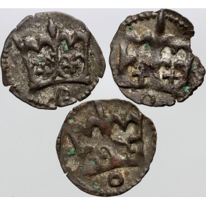Polska królewska, zestaw denarów, XV wiek (3 sztuki)
