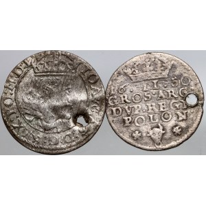 Jan II Kazimierz, zestaw monet z lat 1650-1652, (2 sztuki)