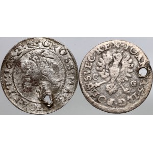 Jan II Kazimierz, zestaw monet z lat 1650-1652, (2 sztuki)