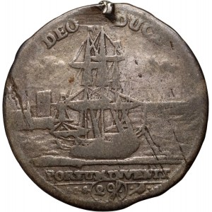 August II Mocny, dwugrosz 1717, Drezno, śmierć Anny Zofii