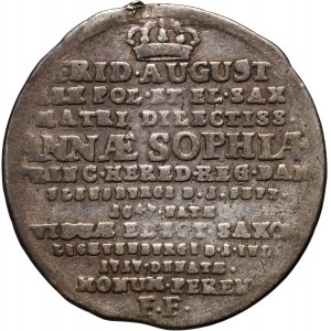 August II Mocny, dwugrosz 1717, Drezno, śmierć Anny Zofii