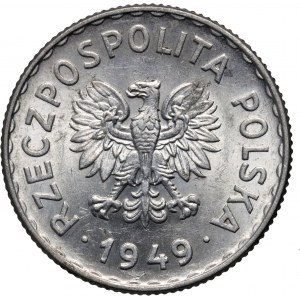 PRL, 1 złoty 1949, Aluminium
