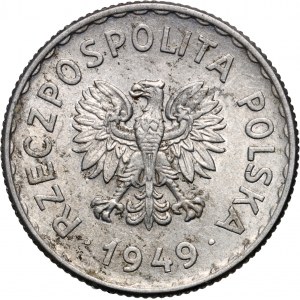 PRL, 1 złoty 1949, Aluminium