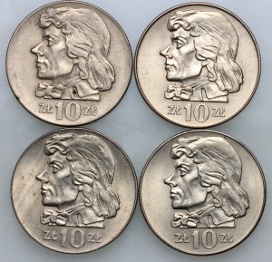 PRL, sada mincí 10 zlotých Tadeusze Kościuszka, 1969-1972, (4 kusy)