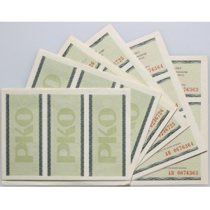PRL, zestaw Lokacyjnych Bonów Oszczędnościowych na 1000 złotych, NBP, PKO, (6 sztuk)