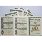 PRL, zestaw Lokacyjnych Bonów Oszczędnościowych na 1000 złotych, NBP, PKO, (6 sztuk)