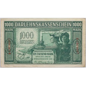 Banknoty niemieckich władz okupacyjnych, Darlehnskasse Ost, 1000 marek 4.04.1918, Kowno, seria A