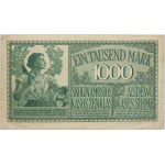 Banknotes of the German occupation authorities, Darlehnskasse Ost, 1000 marks 4.04.1918, Kaunas, series A