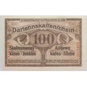 Banknoty niemieckich władz okupacyjnych, Darlehnskasse Ost, 100 marek 4.04.1918, Kowno