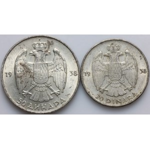 Yugoslavia, Peter II, set of coins from 1938, (2 pieces)