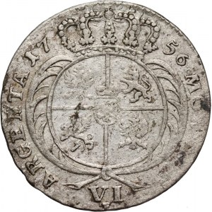 Prusy, Fryderyk II, szóstak 1756 E, Królewiec, naśladownictwo pruskie szóstaka koronnego Augusta III