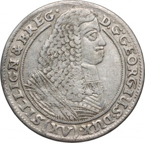 Slezsko, knížectví Brzeg-Legnica-Wołów, Jiří III. z Brzegu, 15 krajcarů 1662, Brzeg