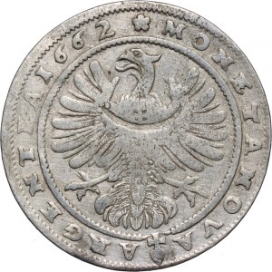 Śląsk, Księstwo Brzesko-Legnicko-Wołowskie, Jerzy III Brzeski, 15 krajcarów 1662, Brzeg