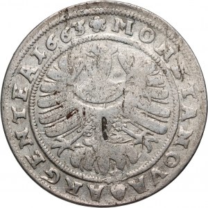 Slezsko, knížectví Brzeg-Legnica-Wołów, Jiří III. z Brzegu, 15 krajcarů 1663, Brzeg