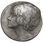 Czechoslovakia, medal one-sided portrait of a woman, Jerzy Pradler