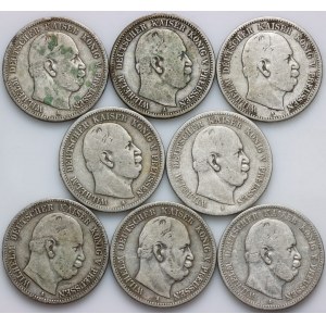 Germany, Prussia, Wilhelm I, set of coins 2 Mark 1876 A, (8 pieces)