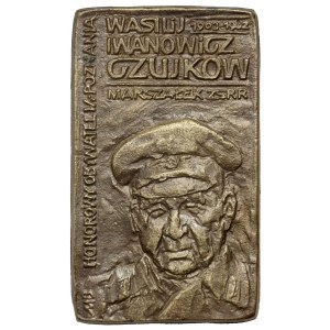 PRL, plakieta, Marszałek Wasilij Czujkow, honorowy obywatel Poznania