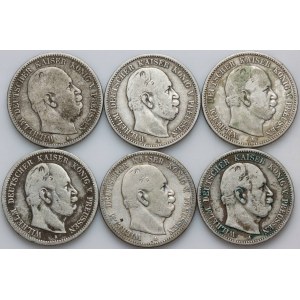 Germany, Prussia, Wilhelm I, set of coins 2 Mark 1876 (6 pieces)