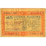 II RP, Lwów, Loteria Klasowa - 45. edycja, 1/5 losu III klasy na ciągnienie 17 i 18.08.1939, seria E