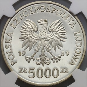 PRL, 5000 złotych 1989, Władysław Jagiełło, popiersie