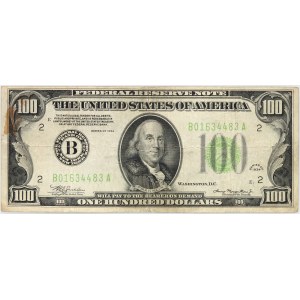 United States of America, Federal Reserve Note - New York, 100 dollars 1934