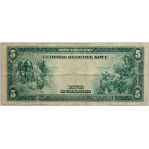 United States of America, Federal Reserve Note, Washington, 5 Dollars 1914, series L
