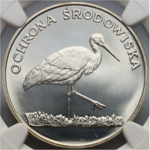 PRL, 100 złotych 1982, Ochrona Środowiska-Bocian