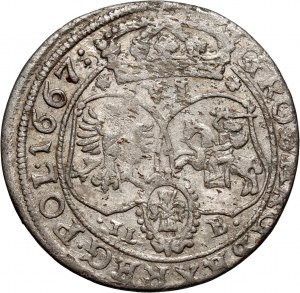John II Casimir, sixpence 1667 TLB, Bydgoszcz
