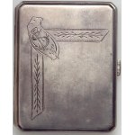 Silver cigarette case with FS monogram, Krupski & Matulewicz 1929