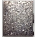 Silver cigarette case with floral ornaments