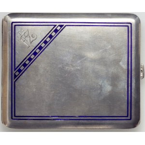 Srebrna papierośnica z monogramem FZ, dla lekarza 1923