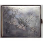 Silver cigarette case with dedication and monogram SG 1945