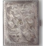 Silver cigarette case with floral ornaments