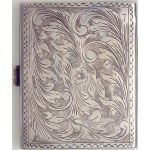 Silver cigarette case with floral ornaments