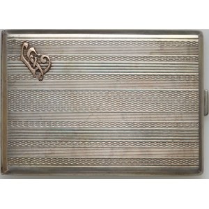 Srebrna papierośnica z monogramem FŁ, Stanisław Kulesza